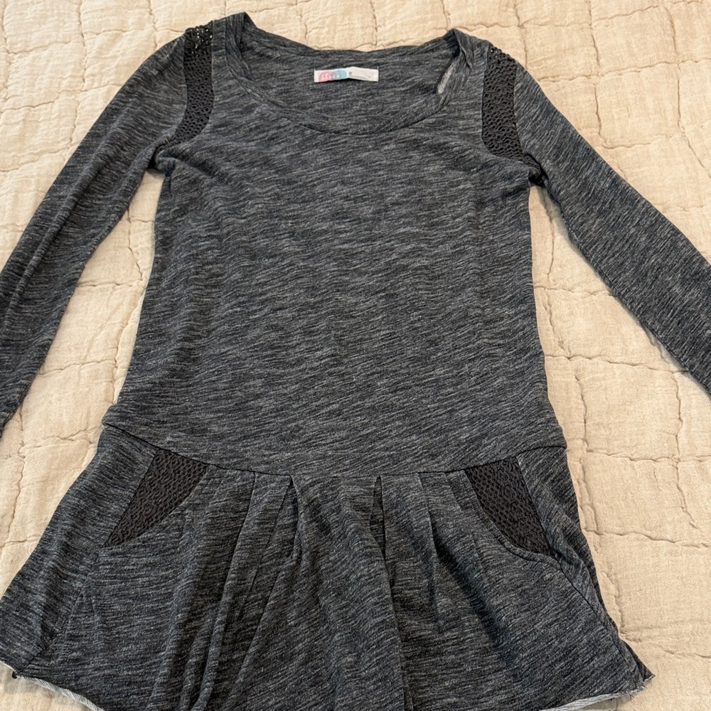 Free People Charcoal Long Sleeve Dress Tunic size XS
